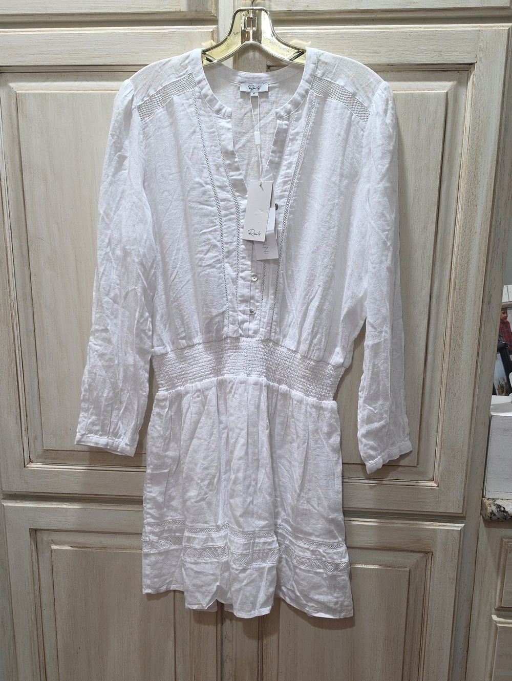 Rails White Smocked-Waist Button Front Tunic $188